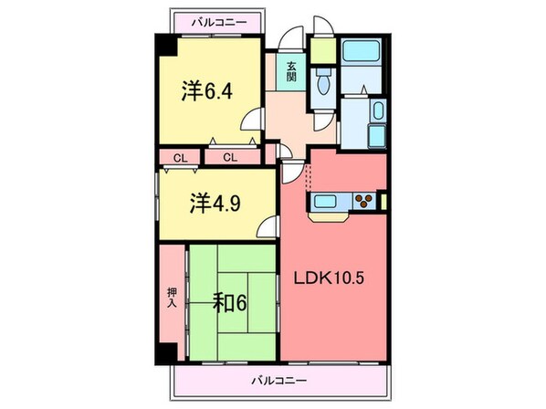 シャムロックⅡコ－トの物件間取画像